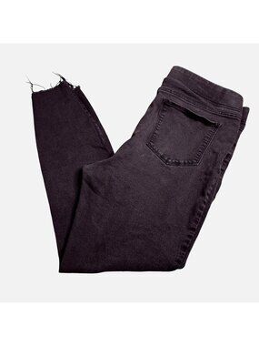 Old Navy Rockstar Super Skinny Jeggings Plus 18 Tall Mid-Rise Black Distressed R